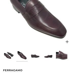 Salvatore Ferragamo Men’s Wine Burgundy Leather Slip-On Loafer